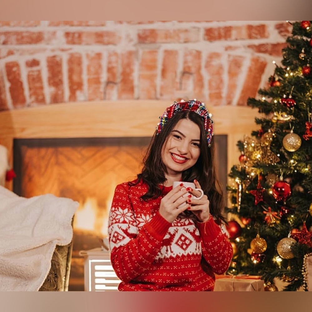 NWOT- Christmas Plaid Themed Headband & Black Velvet Headband Bundle🎄🖤